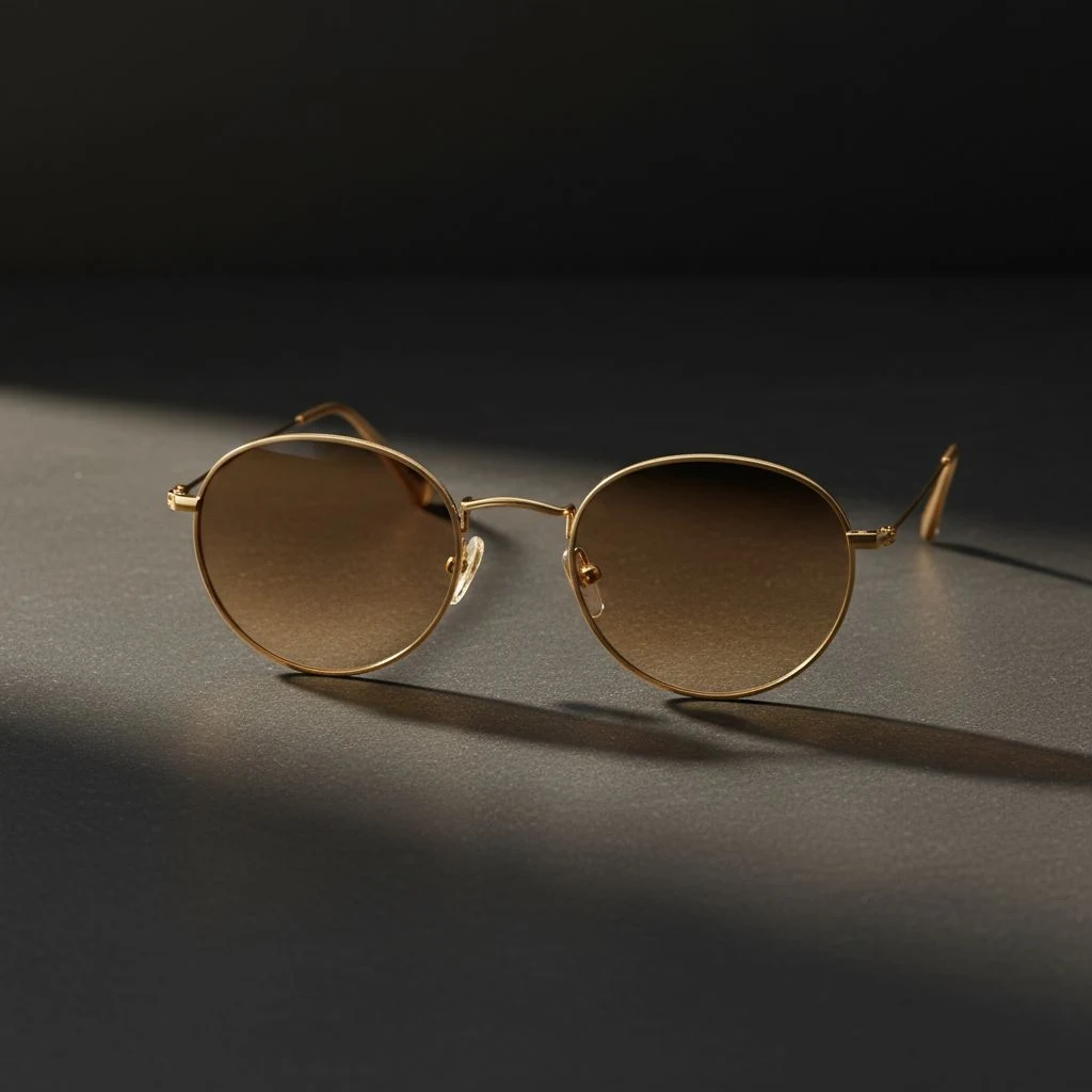 round wire-frame sunglasses