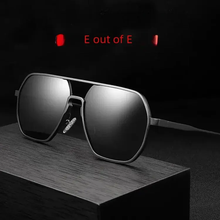 1950s Retro Metal Frame Sunglasses Men Riding Goggles Driving Glasses Double Lens Polarized Sunlight Glasses Trendy