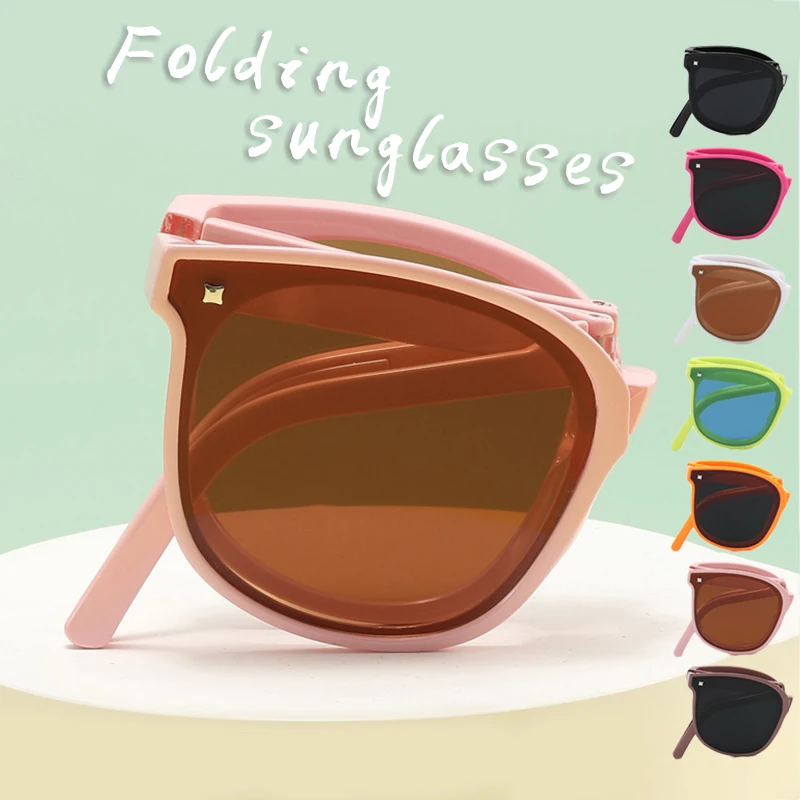 2023 New Kids Sunglasses Children Polarized Retro Sun Glasses Boys Girls Silicone Safety Glasses Uv400 Baby Eyewear