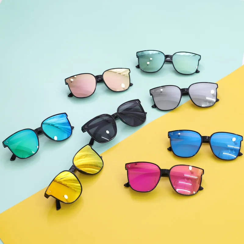 2024 New Kids Sunglasses Colorful Reflective Mirror Hot Sale Boys Girls Children Classic Retro Cute Sun Glasses Round Eyewear