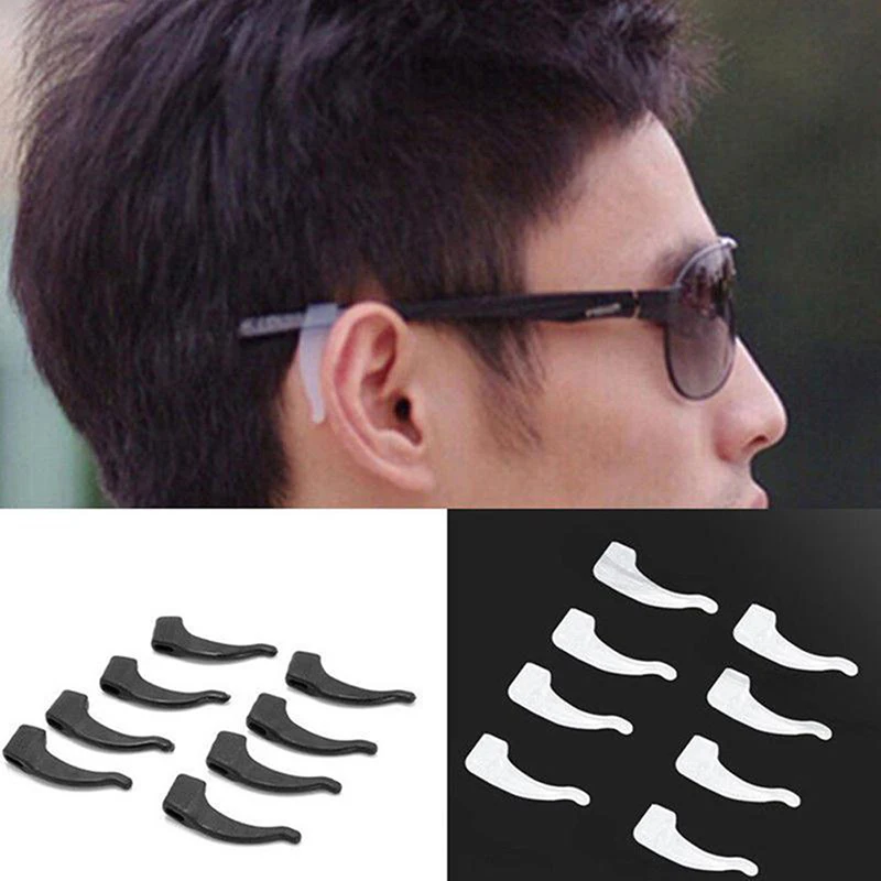 5Pairs Transparent Anti Slip Glasses Clear Silicone Ear Hooks Eyeglasses Grip Soft & Light Eyewear Holder Accessory