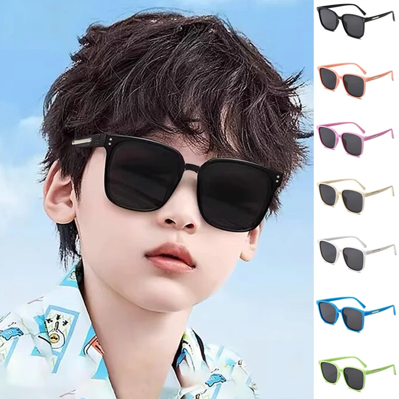 Children Sunglasses 2024 Fashion Square Kids Sunglasses Boy Girl Square Goggles Baby Travel Glasses 7 Colors Optional UV400