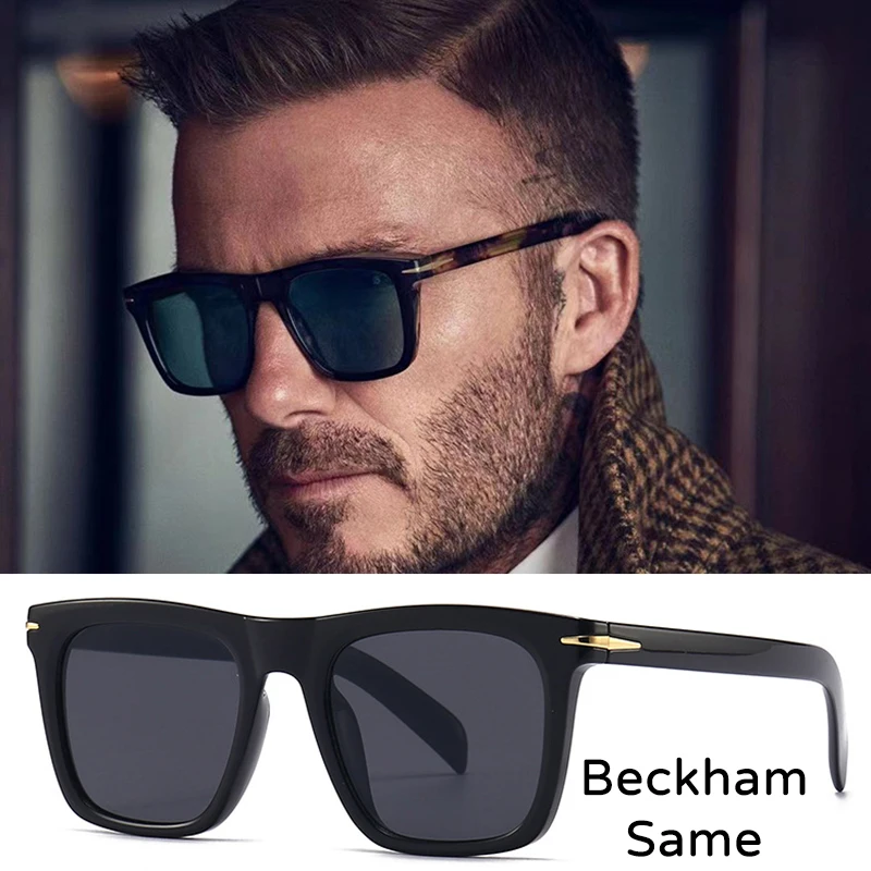Classic Beckham Sunglasses Men Luxury Brand Designer Vintage Retro Square Women Anti Blue Light Sun Glasses Uv400 Shades