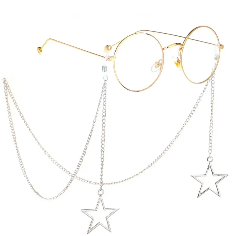 Fashion Women Eyeglass Chain Hollow Star Pearl Beaded Sunglasses Reading Glasses Lanyard Eyewear Holder Neck Strap Rope New