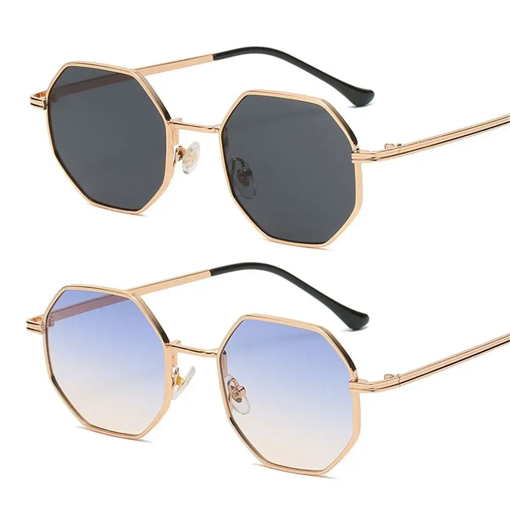 Metal Frame Polygon Sun Glasses Square Anti-Reflective Sunglasses for Men/Women Outdoor Cycling Glasses UV Protection Eyewear