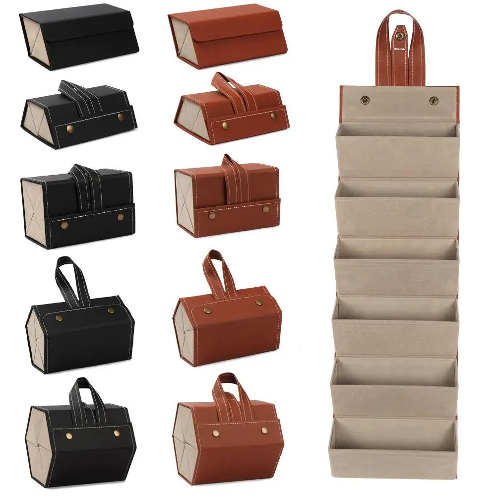 Portable Glasses Organizer 2/3/4/5/6 Multi-slot Eyeglasses Storage Display Travel Sunglasses Case Folding Eyewear Accessories