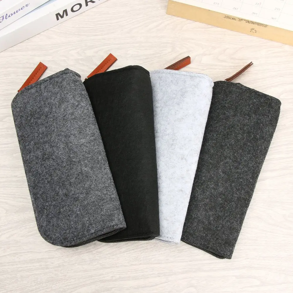 Soft Sunglasses Case Box Multifunctional Wool Felt Cloth Zipper Portable Glasses Case Bag Portatives Protector Eyeglasses Pouch