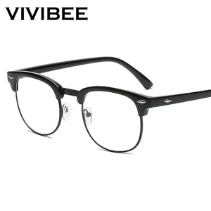 2023 Classic Transparent Frame Semi Rimless Blue Light Blockin Glasses Men Square Anti Blue Ray Eyeglasses Computer Women Gaming