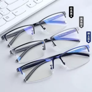 2023 Half Frame Myopia Glasses Eyewear Male Female Near Sight Glasses Ultra Light Black Blue -50 To -600 mens glasses gafas