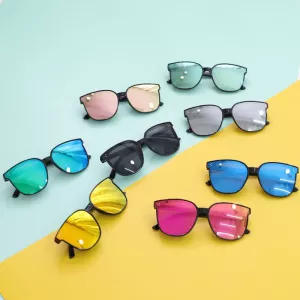 2024 New Kids Sunglasses Colorful Reflective Mirror Hot Sale Boys Girls Children Classic Retro Cute Sun Glasses Round Eyewear