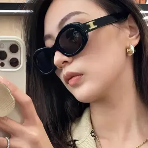 Fashionable Street Style Sunglasses Women Oval Frame Anti Uv Sun Glasses Trendy Full Frame Slim Fit Outdoor Sports Cycling