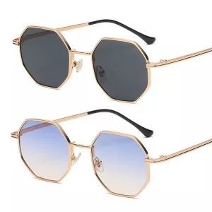 Metal Frame Polygon Sun Glasses Square Anti-Reflective Sunglasses for Men/Women Outdoor Cycling Glasses UV Protection Eyewear