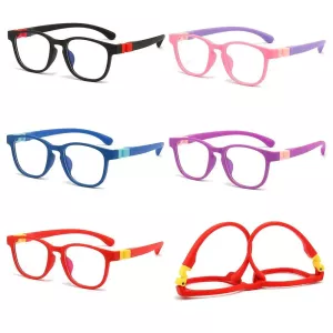 Portable Anti-blue Light Kids Glasses Removable Silicone Children Boys Girl Computer Eye Protection Eyeglasses Ultra Light Frame