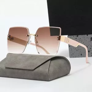 Rimless Square Sunglasses Woman Man Brand Designer Vintage Sun Glasses Female Male Fashion Luxury Retro Big Frame Oculos De Sol