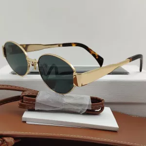 Small Shades Oval Party Gold Metal Frame Sunglasses For Women Aesthetic Brand Designer Unisex Colored Summer Sun Glasses UV400