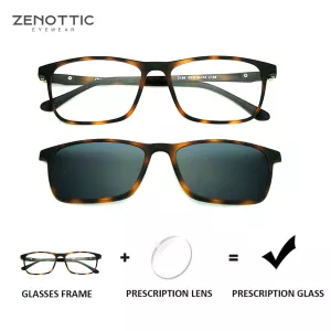 ZENOTTIC Optical Prescription Sunglasses Men Polarized UV400 Progressive Sun Glasses Myopia Hyperopia Eyeglasses Male TR90 Frame